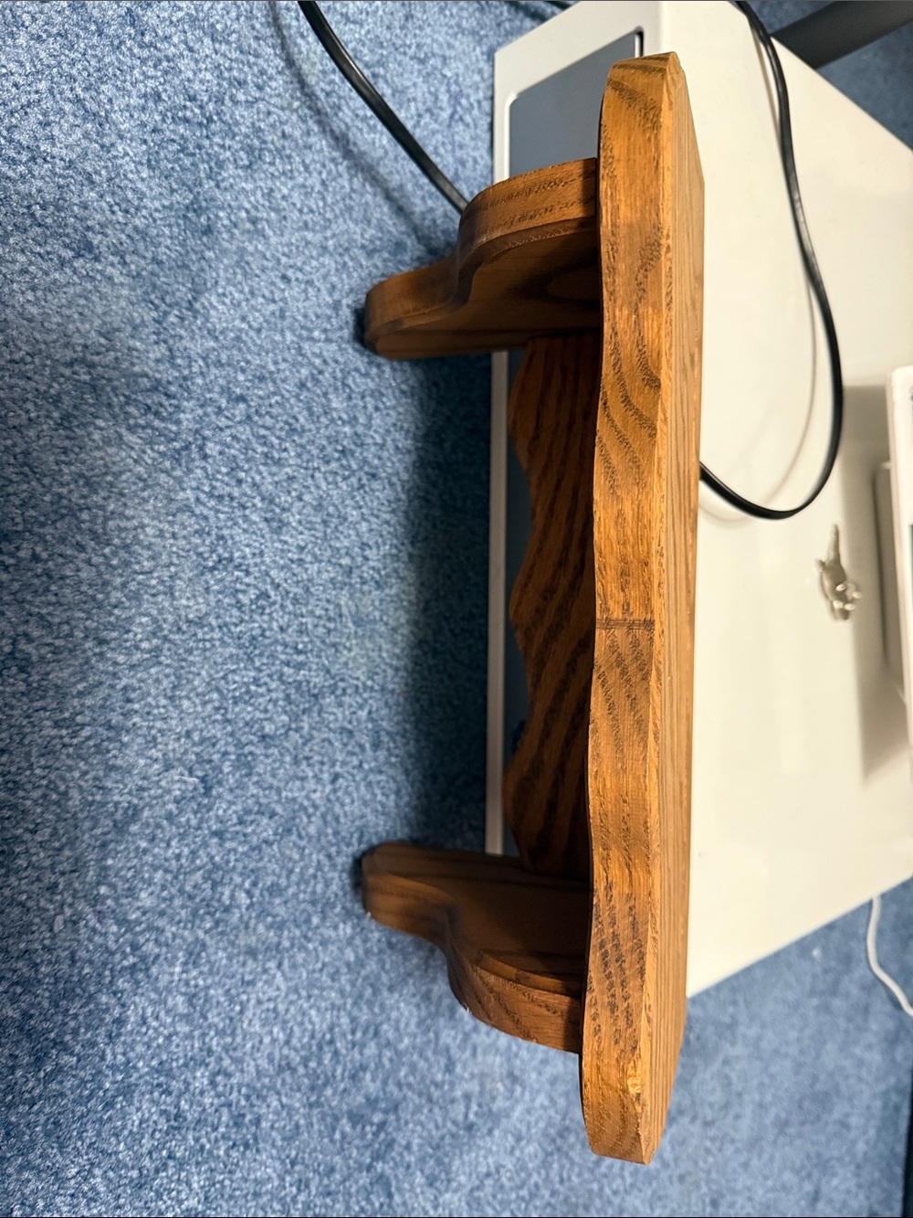 Solid Wood Decorative Footed Shelf - Warm Oak Finish